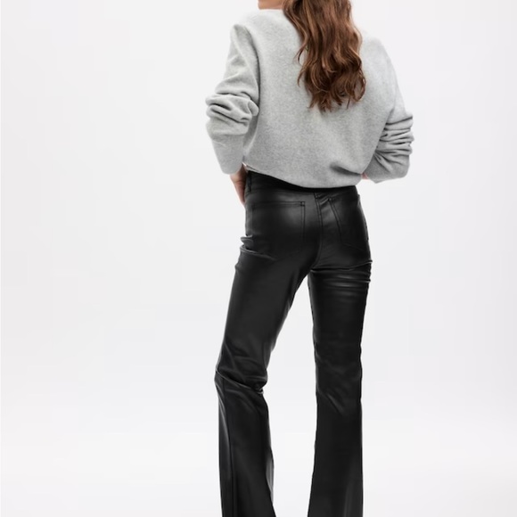 Vegan leather 70’s flare high rise pants - Picture 3 of 6